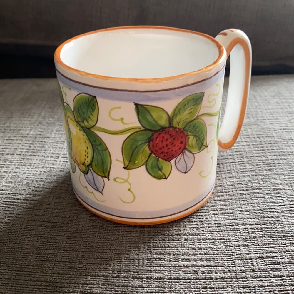 Italian Ceramic handmade Deruta MOD fruit mug